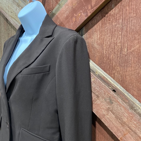 BCBG MAXAZRIA Tuxedo Blazer Brown Tailored Crop Size Small Stretch Lined - Picture 2 of 12